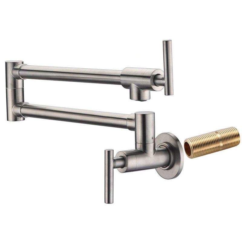 SUMERAIN Pot Filler Faucet Wall Mount,Brushed Nickel Finish and Dual Swing Joints Design - Image 1
